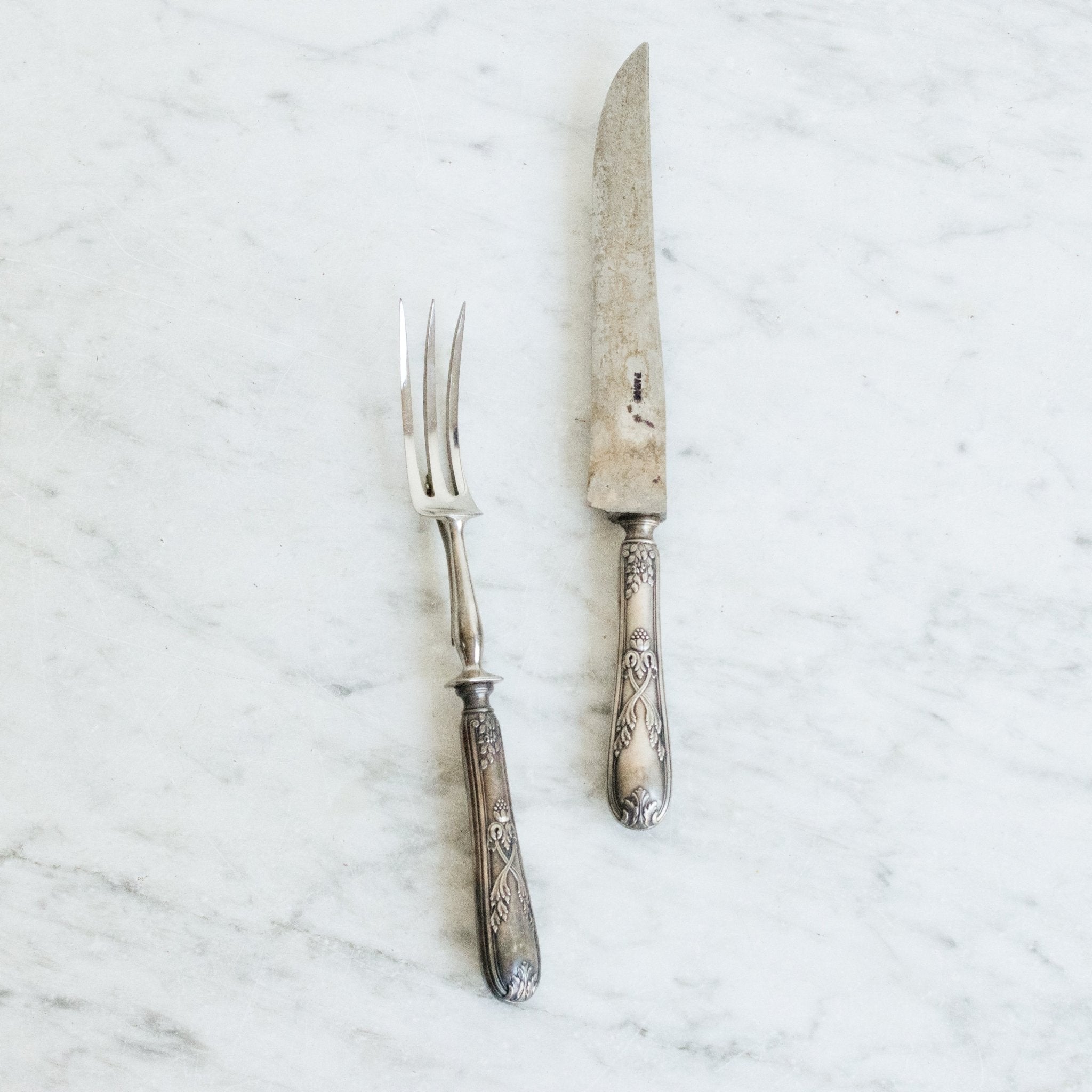 Art Nouveau Carving Set With Paris Stamp - elsie green - The French Kitchen