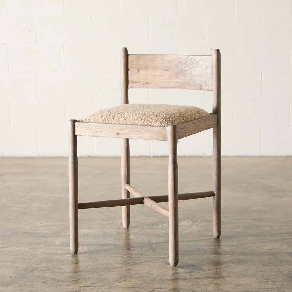 Beam Reclaimed Oak Counter Stool - elsie green - reclaimed wood furniture