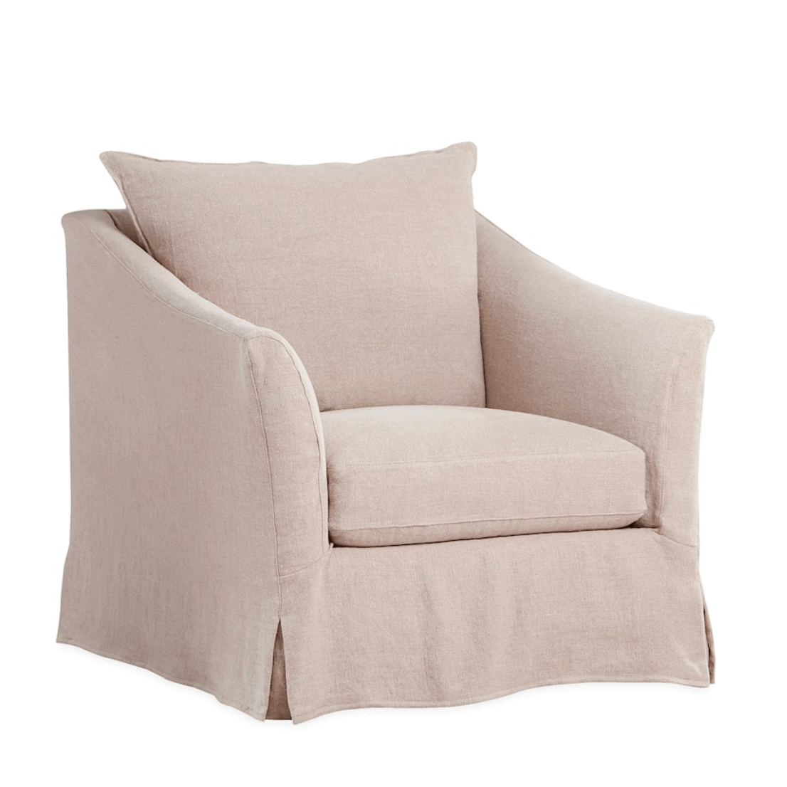 Belgian Slope Arm Slipcovered Chair - elsie green - furniture