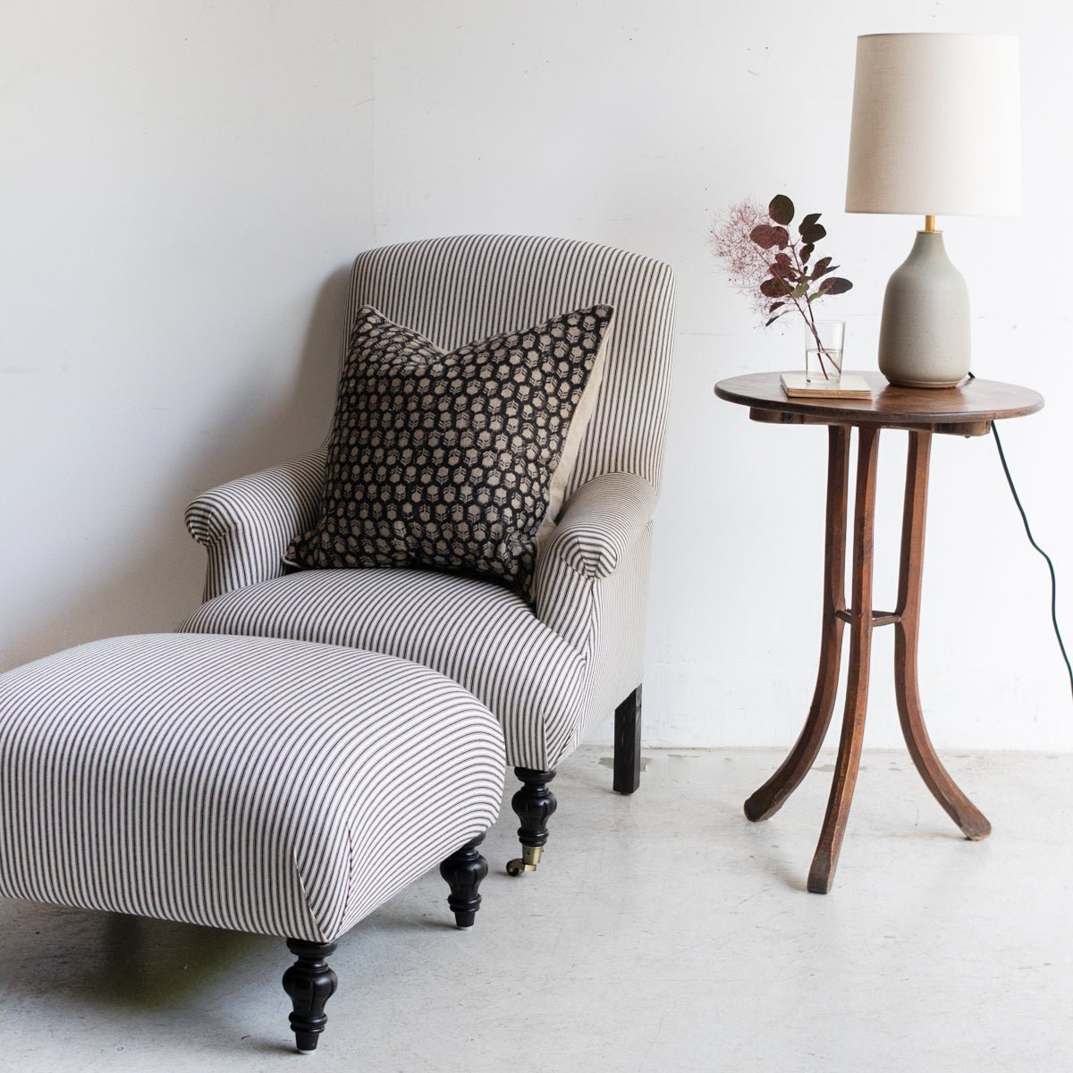 Bellecour Arm Chair and Ottoman - elsie green - Furniture