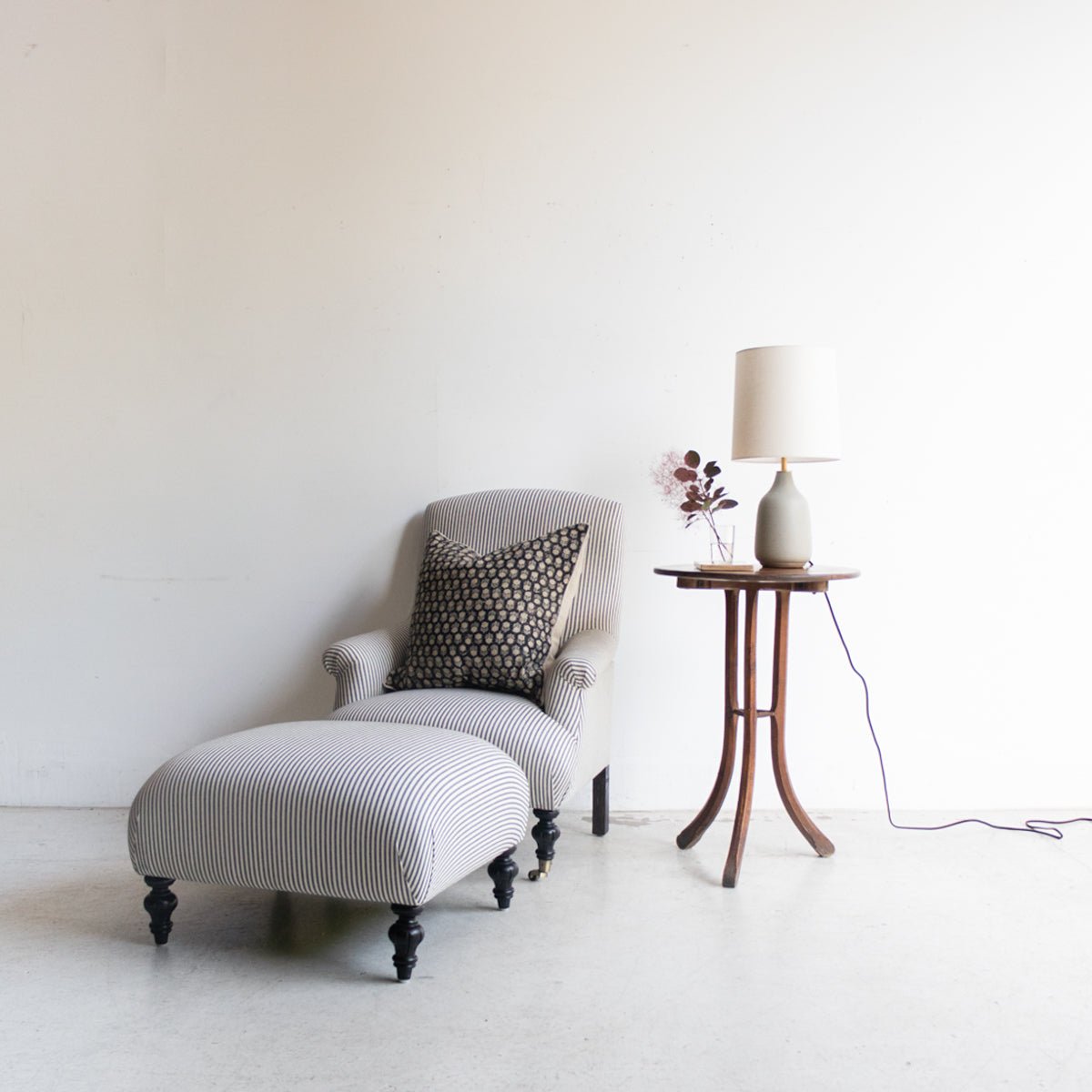 Bellecour Arm Chair and Ottoman - elsie green - Furniture