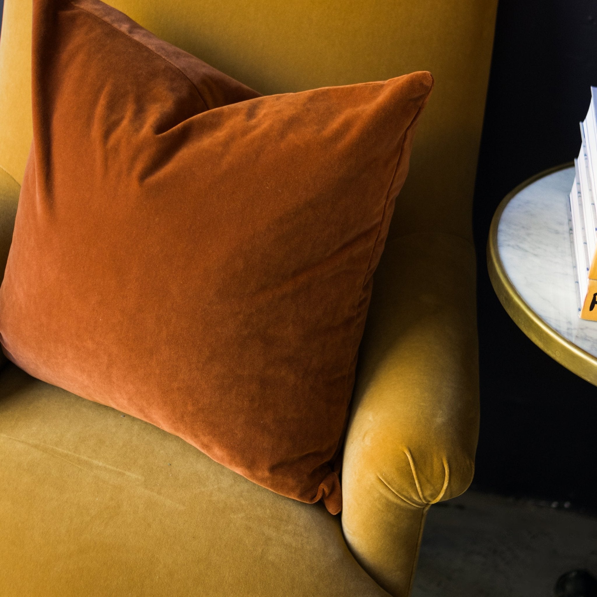 Bellecour Arm Chair | Emile Velvet Caramel - elsie green - Furniture