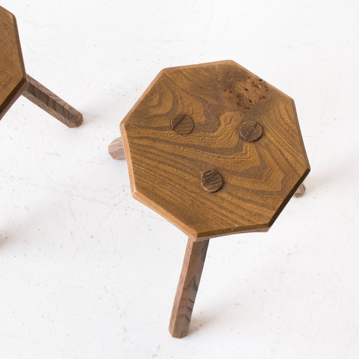 Black Walnut Tripod Stool - elsie green - furniture