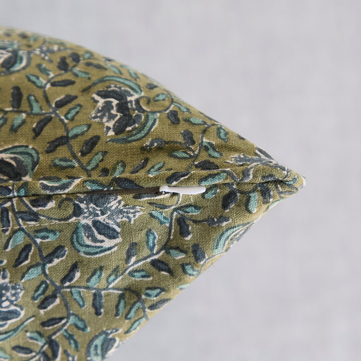 Block Print Pillow Cover | Chalon Green - elsie green - Textiles