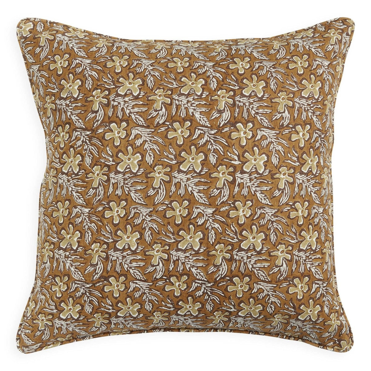 Block Print Pillow Cover | Lavardin Toffee - elsie green - Textiles