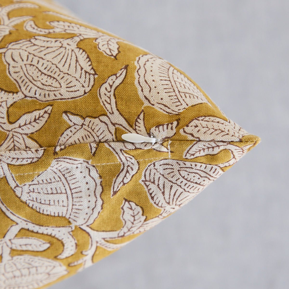 Block Print Pillow Cover | Marbella Saffron - elsie green - Textiles