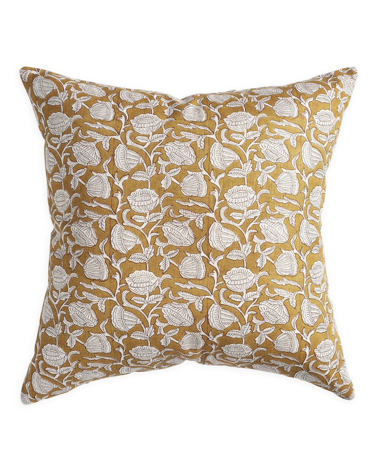 Block Print Pillow Cover | Marbella Saffron - elsie green - Textiles