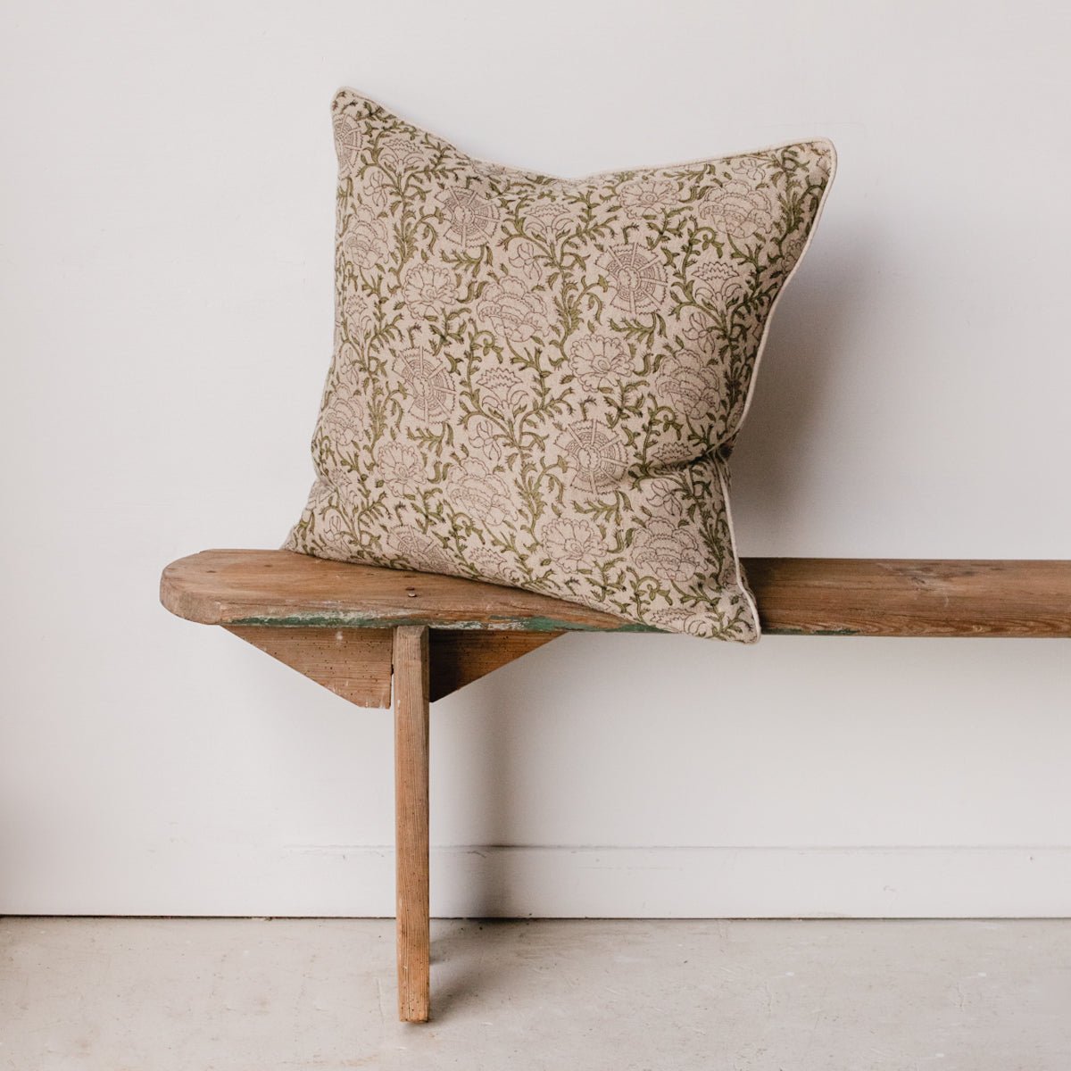 Block Print Pillow Cover | Nisa Mara - elsie green - Textiles