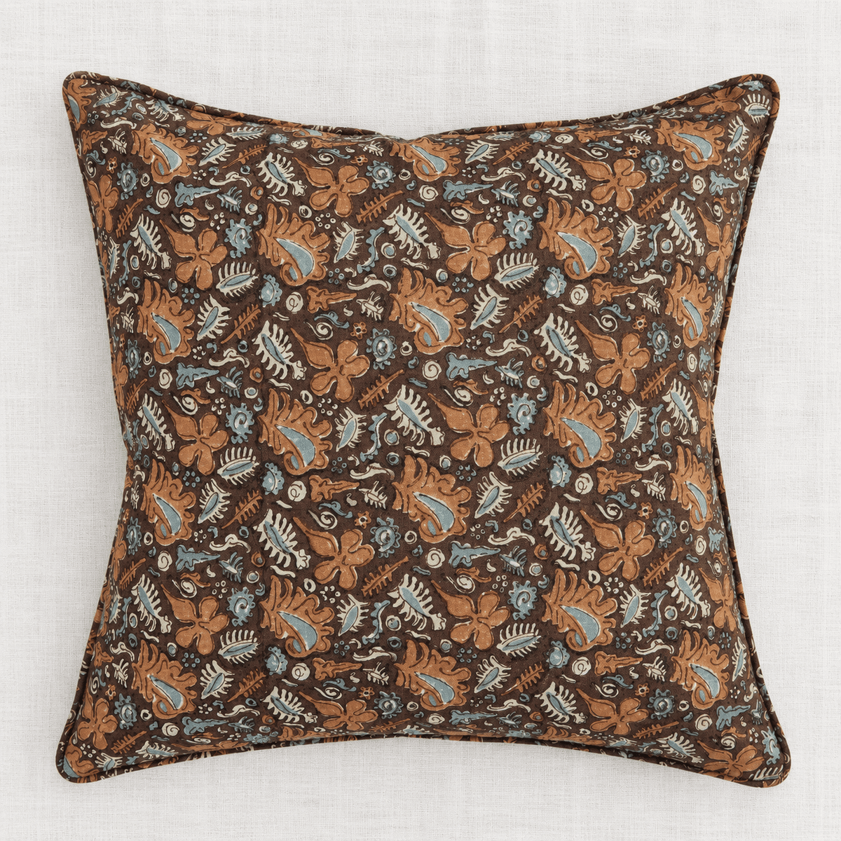 Block Print Pillow Cover | Sartene Sumac - elsie green - Textiles