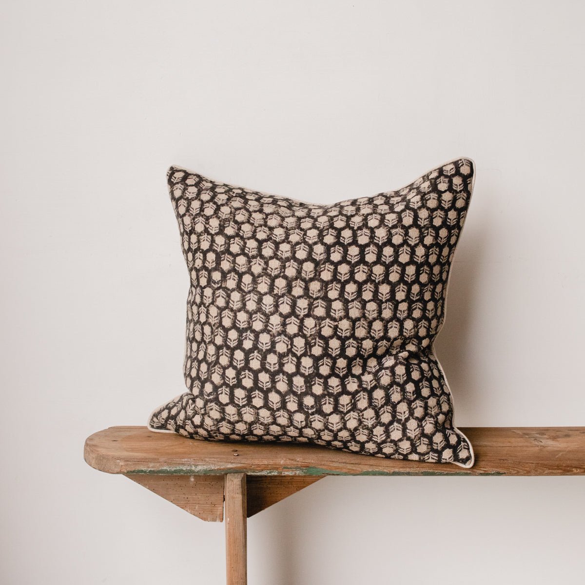 Block Print Pillow Cover | Tulsi Noir - elsie green - Textiles