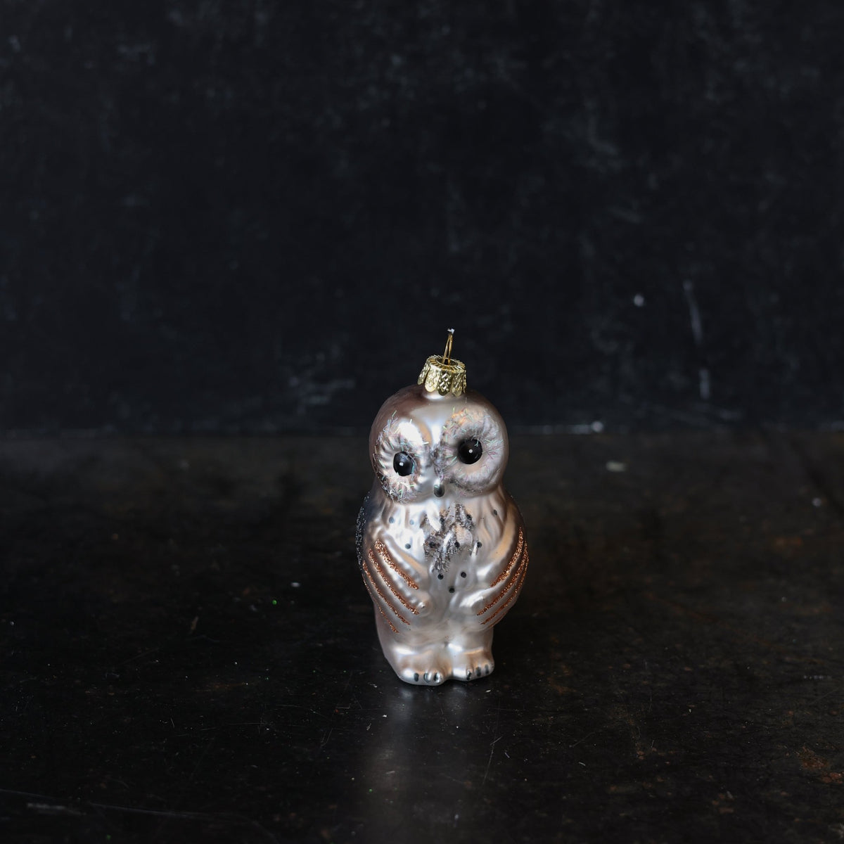Blown Glass Bashful Owl Ornament - elsie green - decor