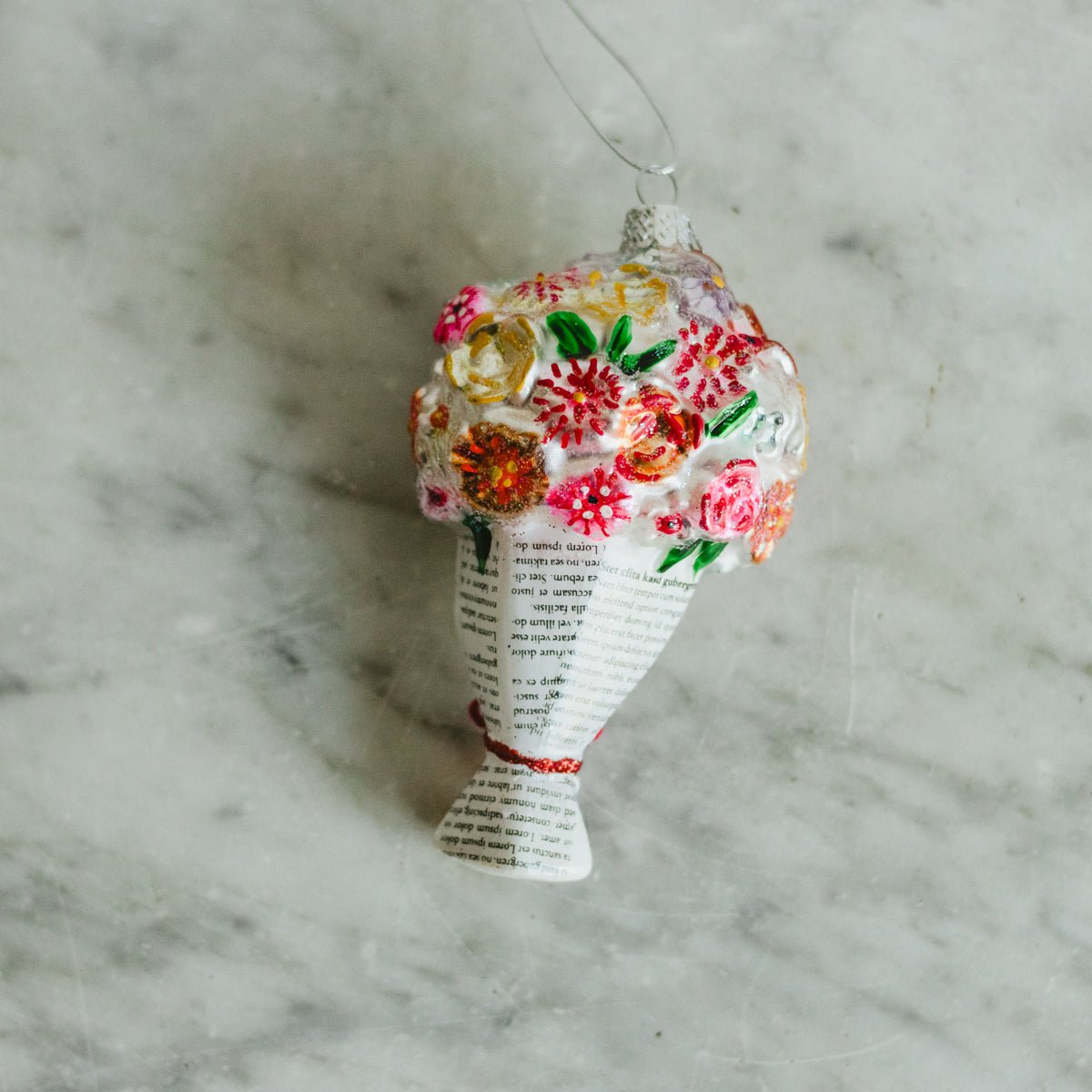 Blown Glass Bodega Bouquet Ornament - elsie green - decor