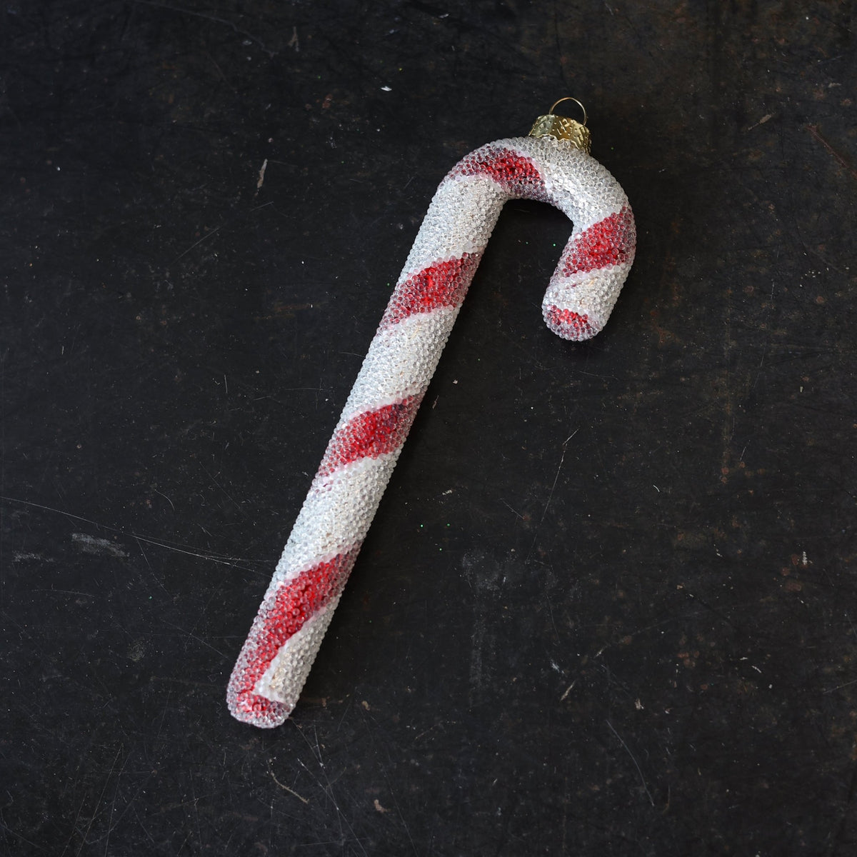 Blown Glass Candy Cane Ornament - elsie green - decor