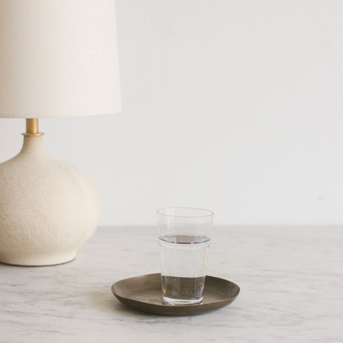Blown Glass Tumbler with Brass Balancing Tray - elsie green - the french kitchen