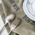 Bon Appetit Napkin Set of 4 | Avocado with Black - elsie green - the french kitchen