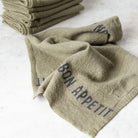 Bon Appetit Napkin Set of 4 | Avocado with Black - elsie green - the french kitchen