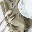 Bon Appetit Napkin Set of 4 | Avocado with Black - elsie green - the french kitchen