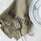 Bon Appetit Napkin Set of 4 | Avocado with Black - elsie green - the french kitchen