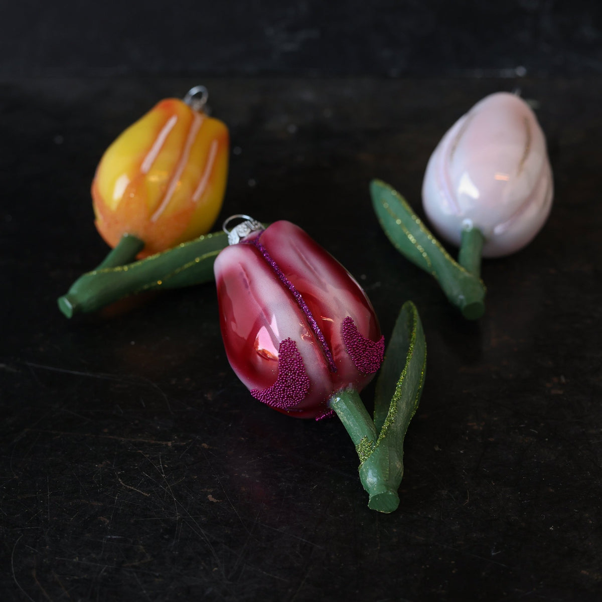 Botanical Tulip Blown Glass Ornament - elsie green - decor