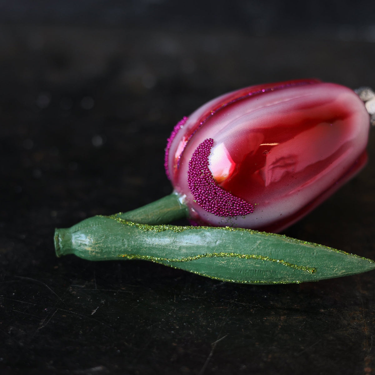 Botanical Tulip Blown Glass Ornament - elsie green - decor