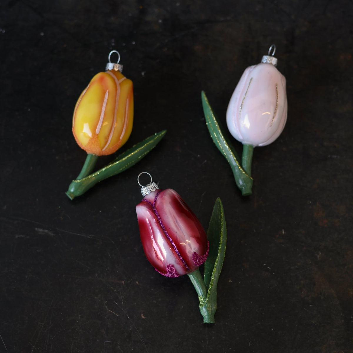 Botanical Tulip Blown Glass Ornament - elsie green - decor