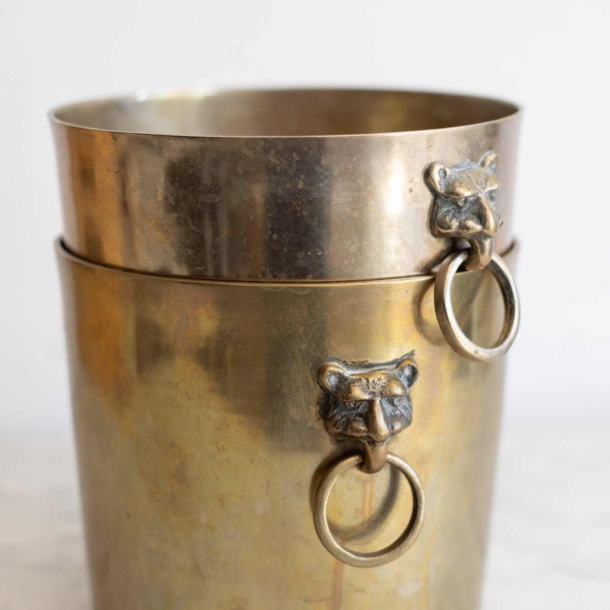 Brass Cachepot with Lion Handles - elsie green - decor