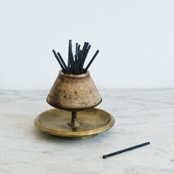 Brass Match Caddy - elsie green - decor