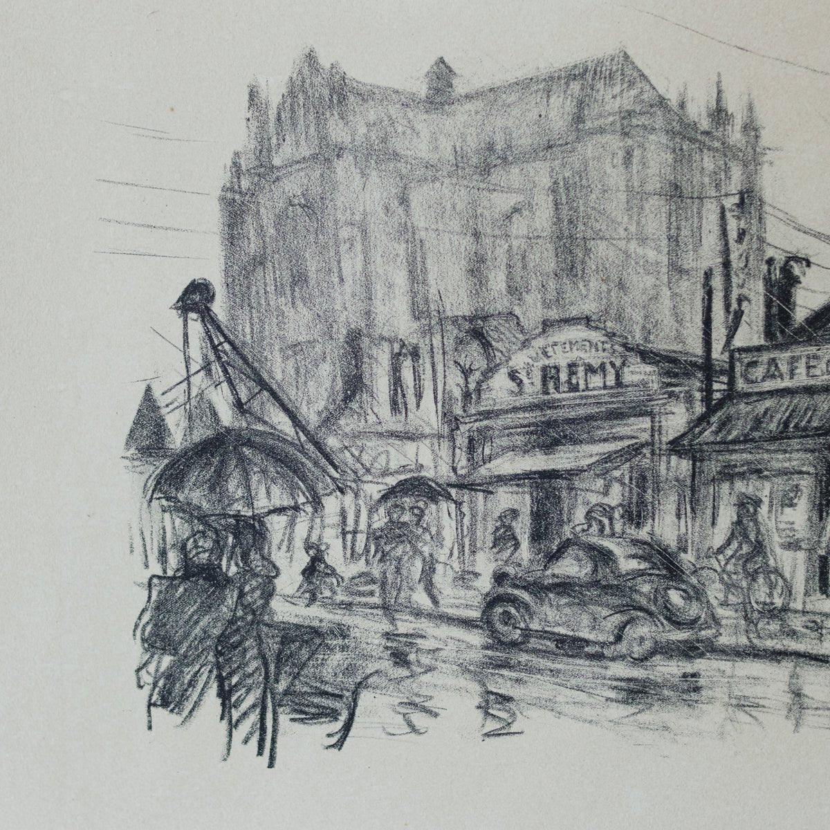 Cafe de la Paix Drawing - elsie green - art