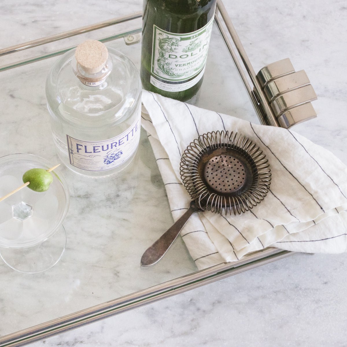 Christian Dior Silver Bar Tray - elsie green - The French Kitchen