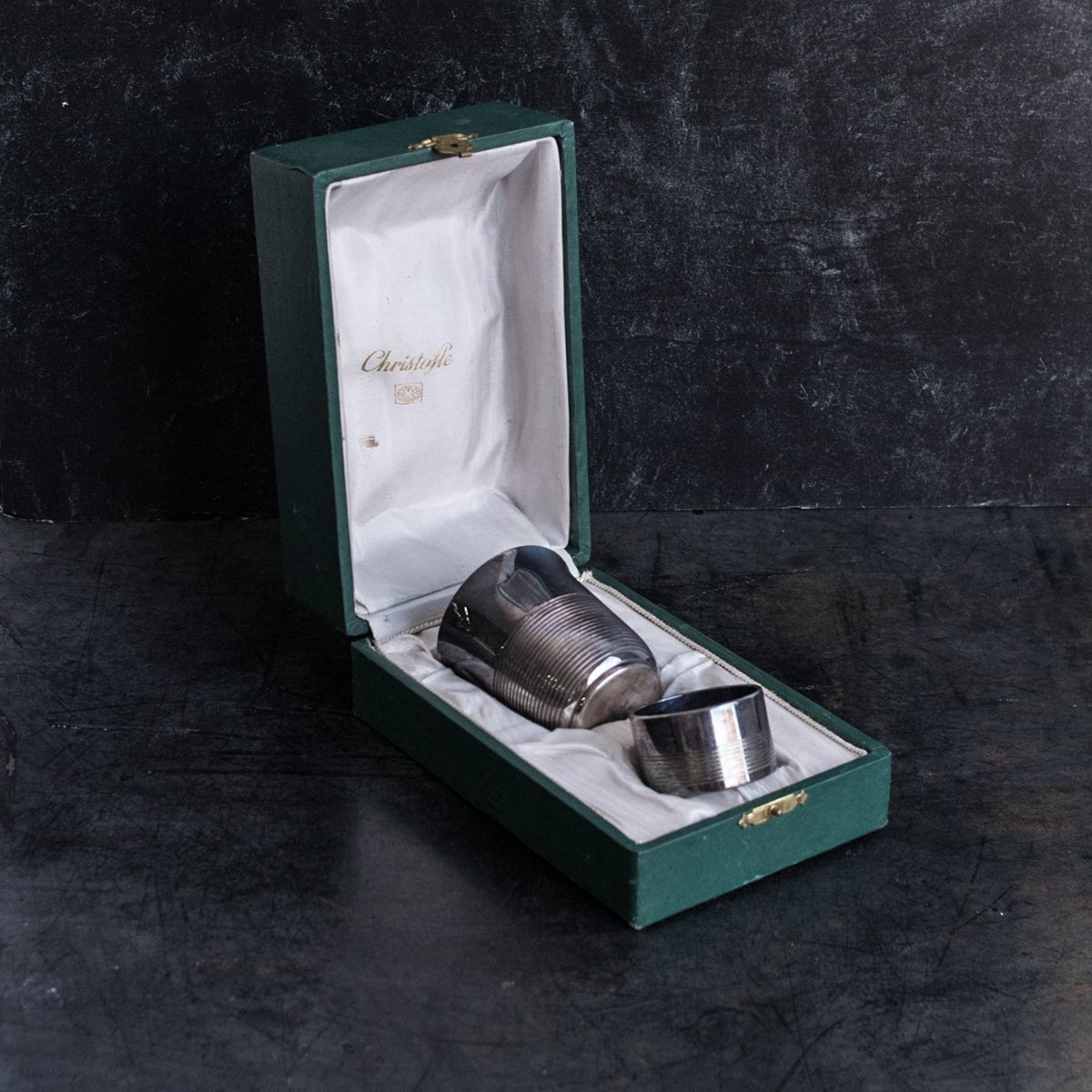 Christofle Christening Cup and Napkin Ring Set - elsie green - The French Kitchen