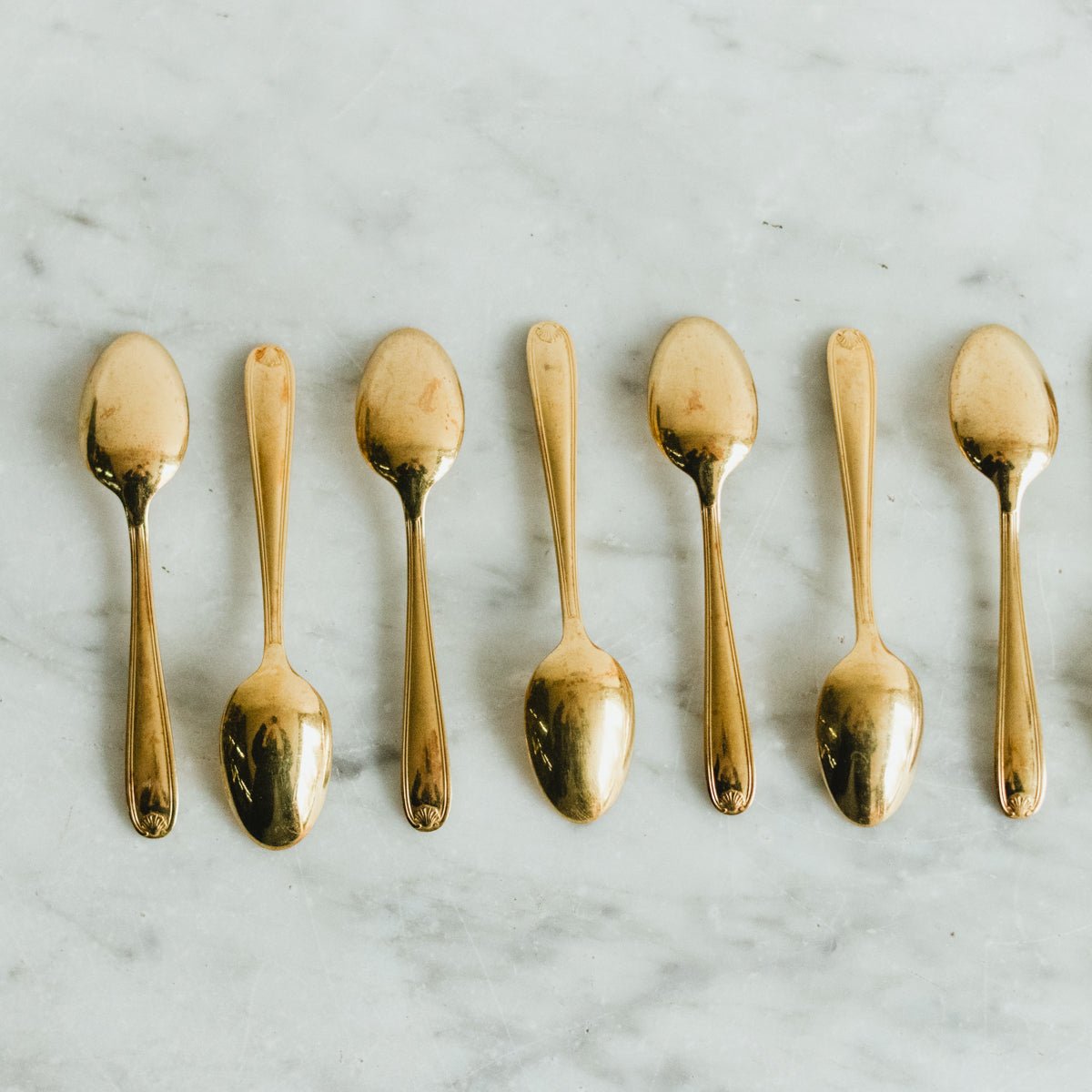 Christofle Vendome Gold - plated Demitasse Spoon Set of 12 - elsie green - the french kitchen