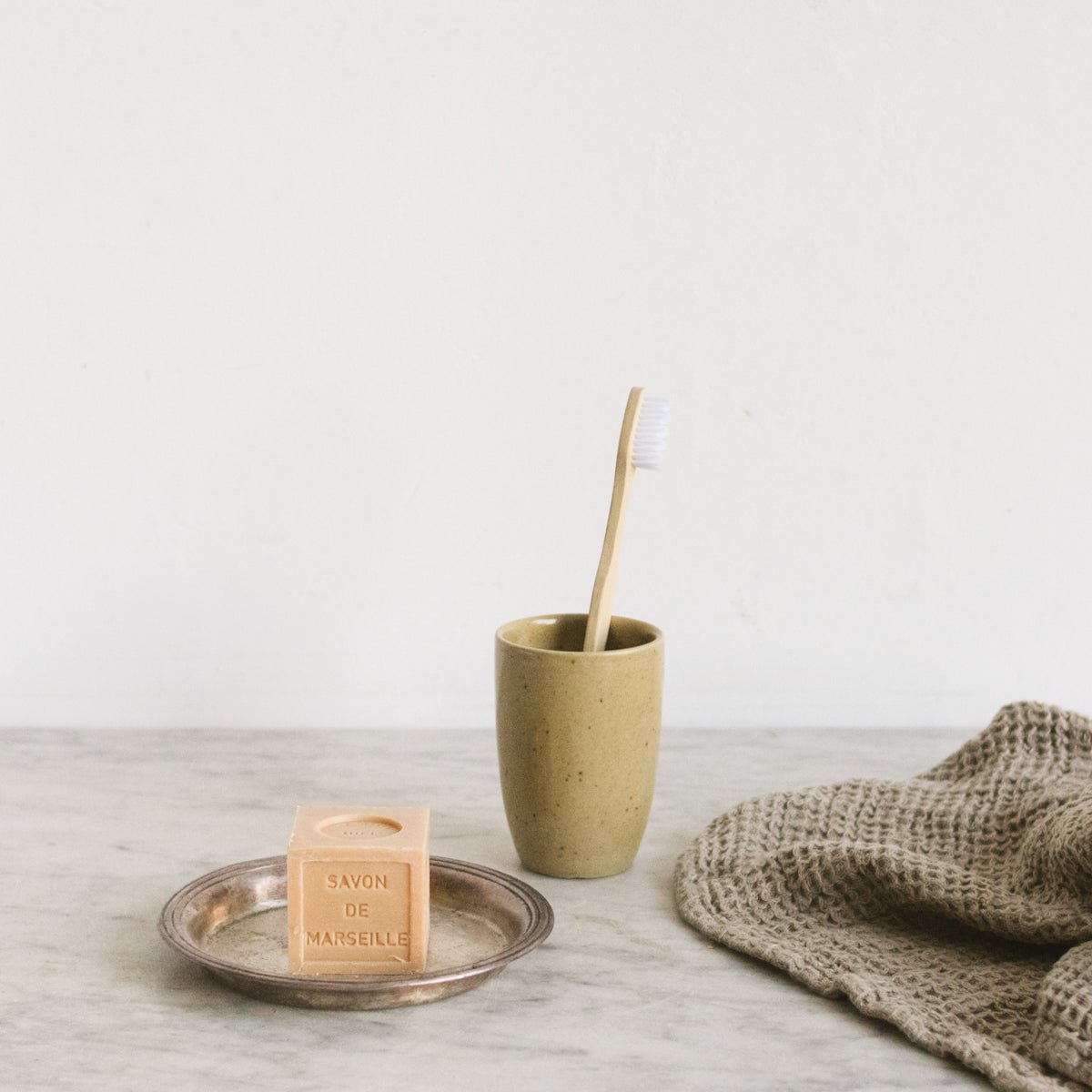 Christofle Wine Coaster, Stoneware Cup and Petite Miel Soap - elsie green - The French Kitchen