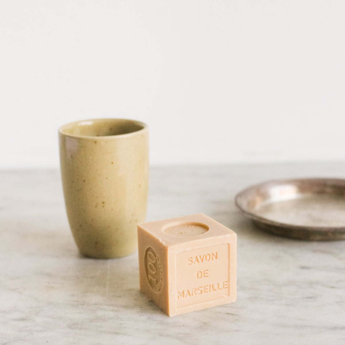 Christofle Wine Coaster, Stoneware Cup and Petite Miel Soap - elsie green - The French Kitchen