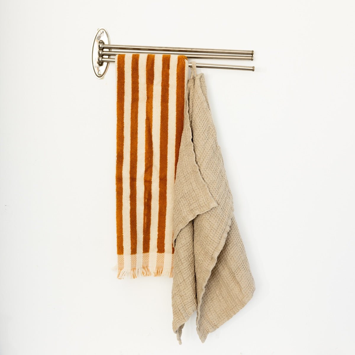 Chrome Triple Towel Bar - elsie green - decor