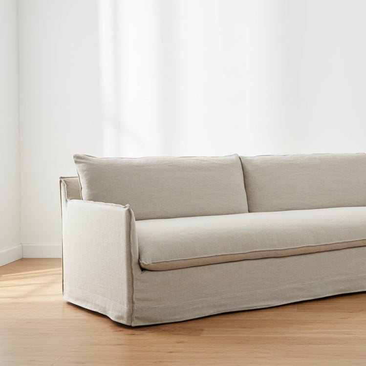 Claremont Extra Long Slipcovered Sofa - elsie green - furniture