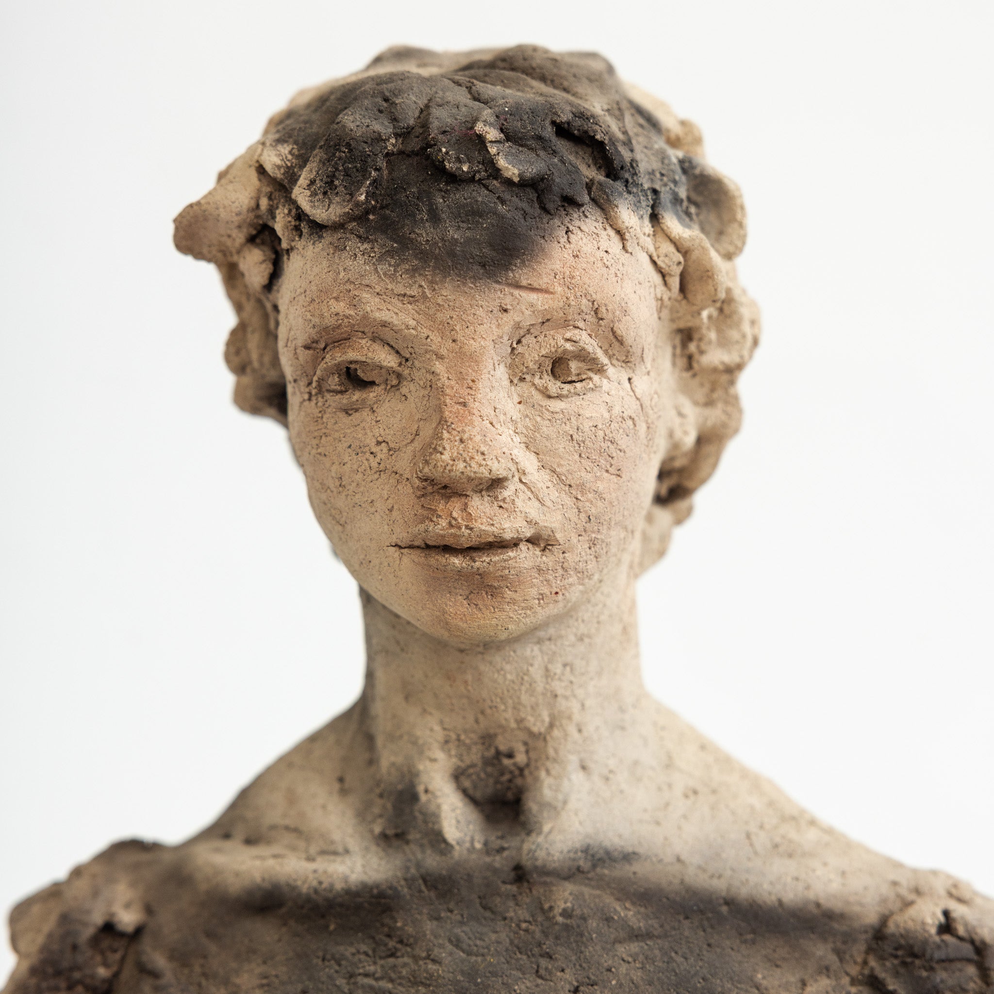 Clay Bust of Pensive Woman - elsie green - art