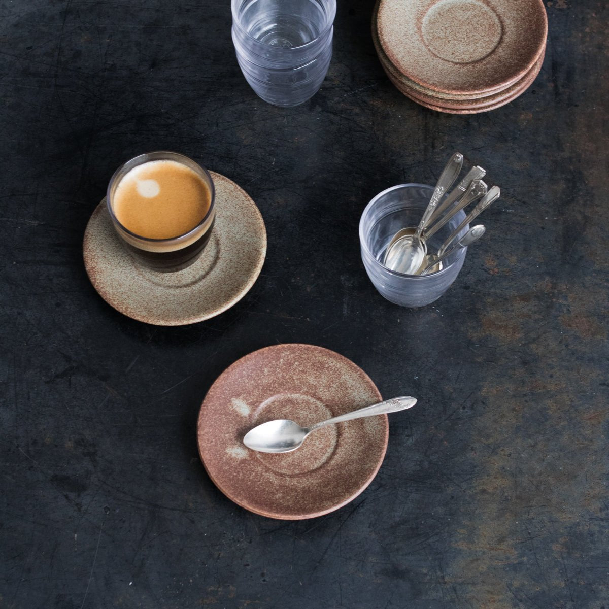 Coffee Glass, Saucer and Spoon Set of 6 - elsie green - the french kitchen