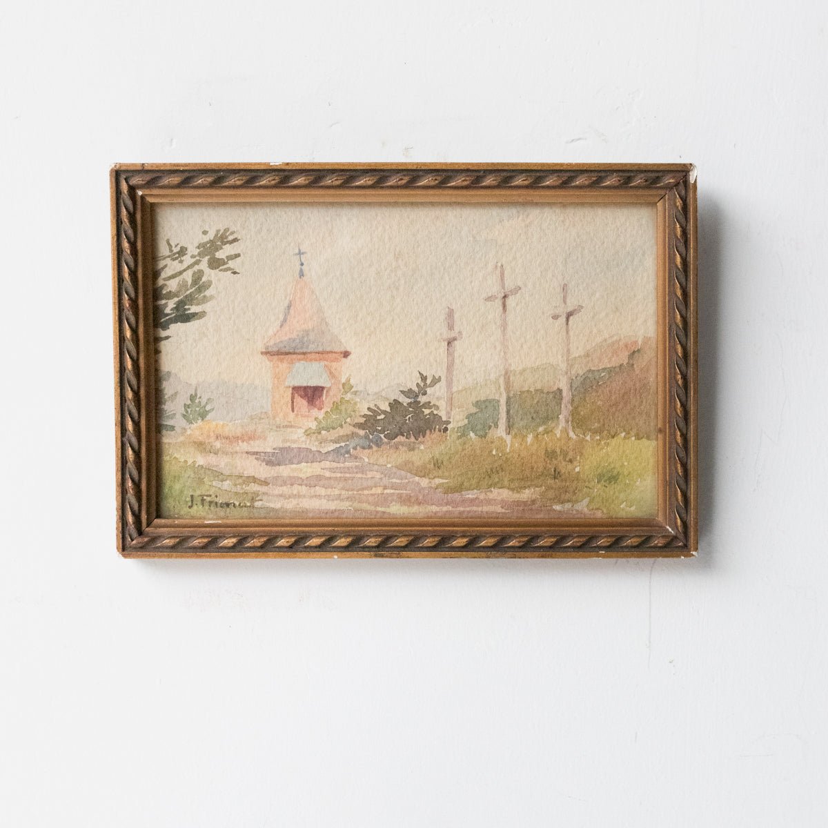 Countryside Chapel Watercolor Painting - elsie green - Art