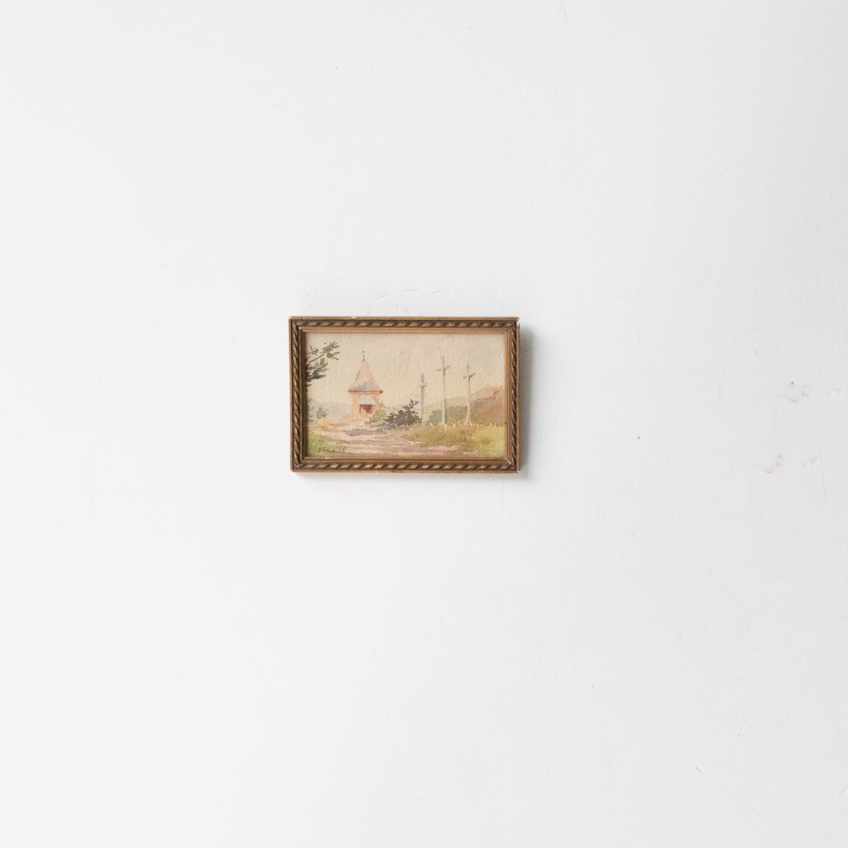 Countryside Chapel Watercolor Painting - elsie green - Art