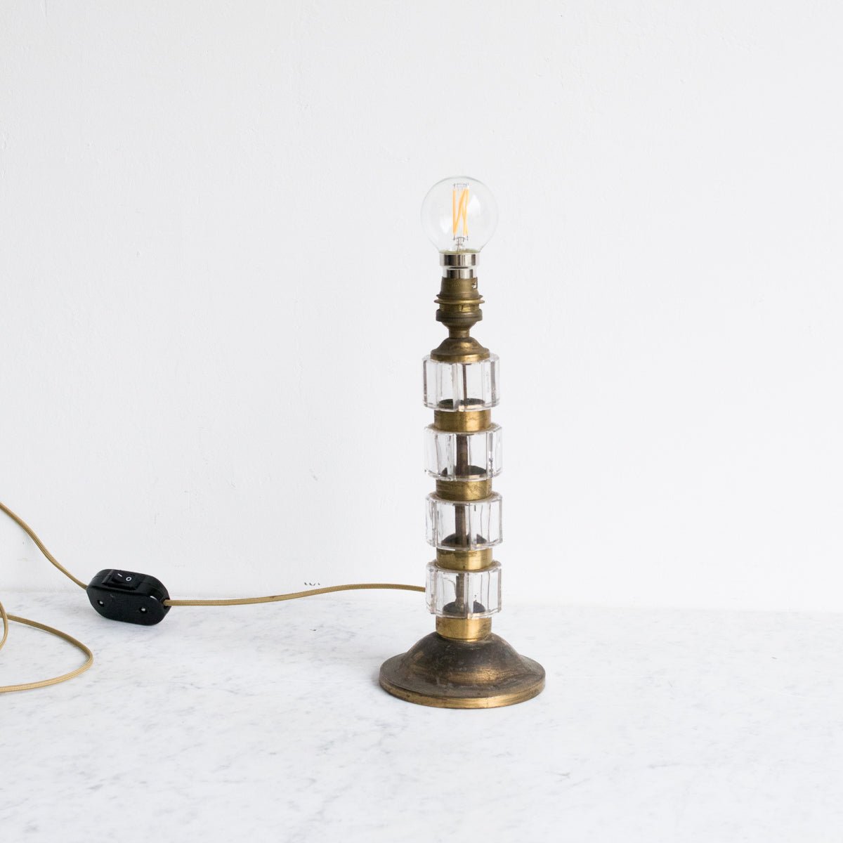 Crystal and Brass Accent Lamp - elsie green - decor