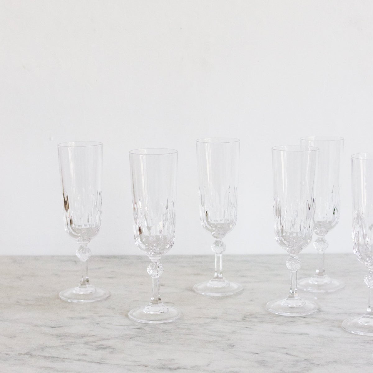 Crystal Champagne Flute Set of 6 - elsie green - The French Kitchen