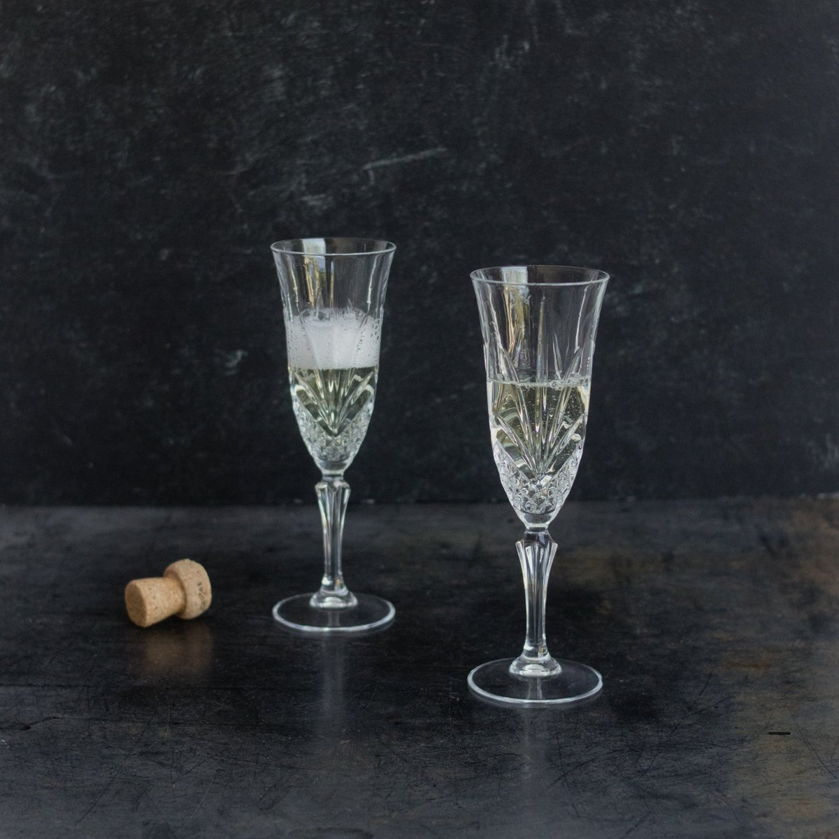 Crystal Champagne Flute Set of 6 - elsie green - The French Kitchen