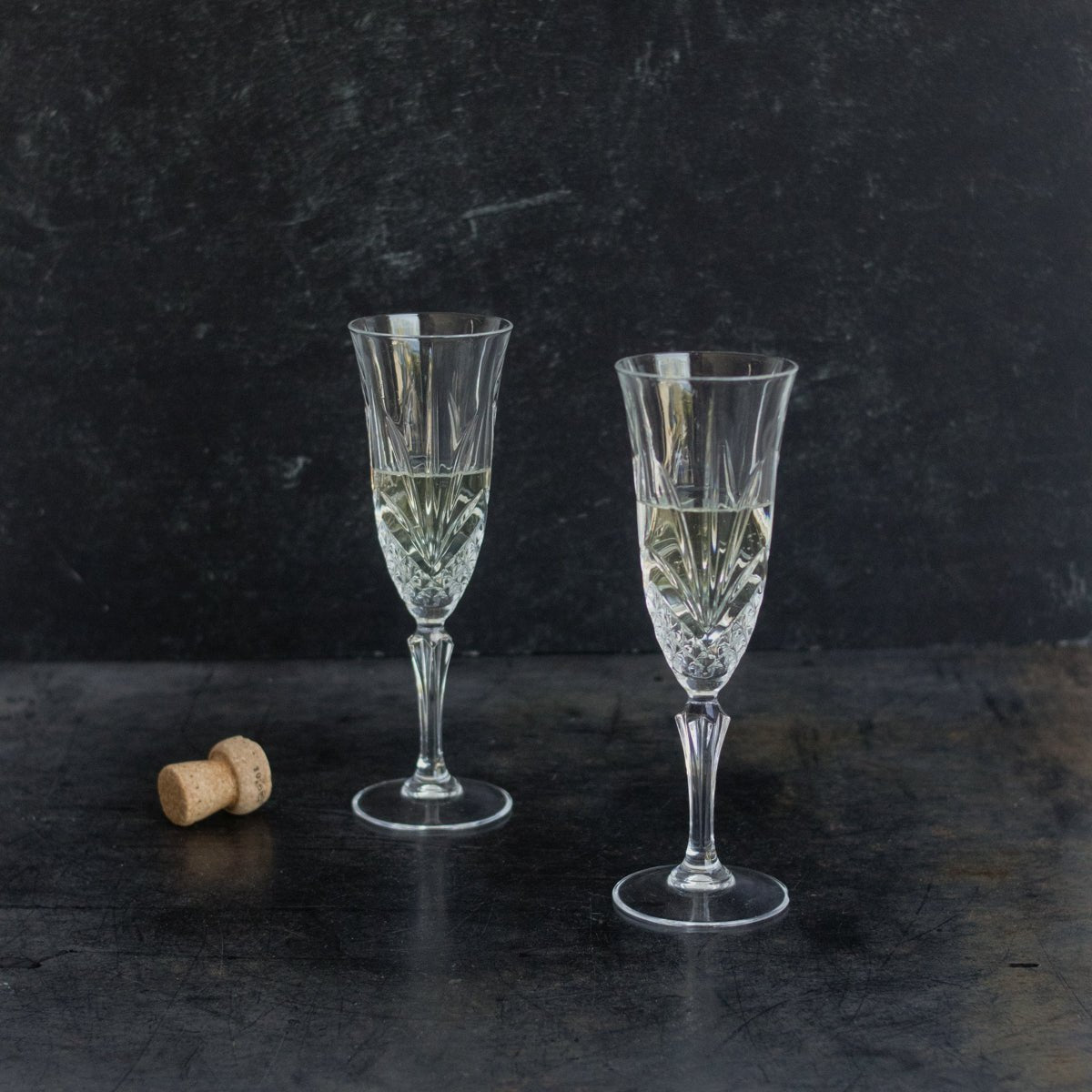 Crystal Champagne Flute Set of 6 - elsie green - The French Kitchen