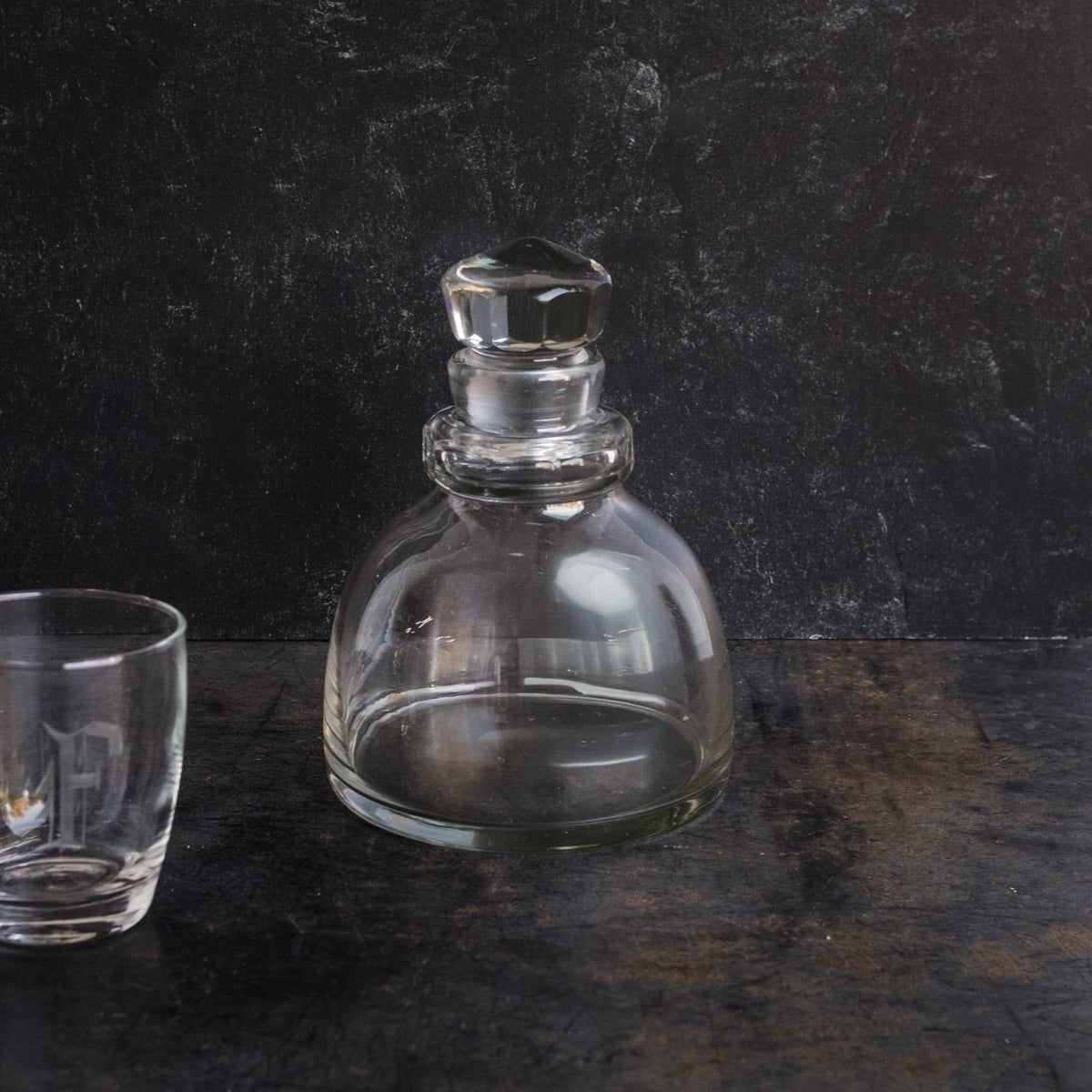 Crystal Decanter With Engraved Bar Glass - elsie green - The French Kitchen