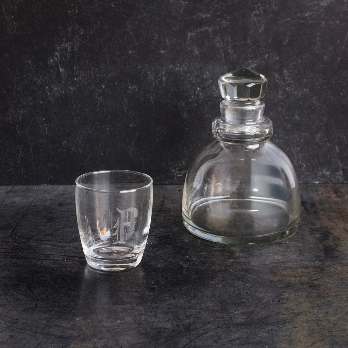 Crystal Decanter With Engraved Bar Glass - elsie green - The French Kitchen