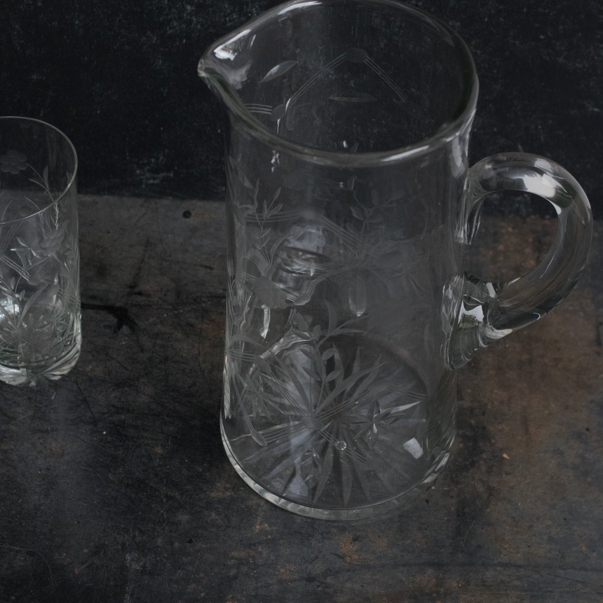 Crystal Pitcher And Set Of 5 Tumblers - elsie green - The French Kitchen