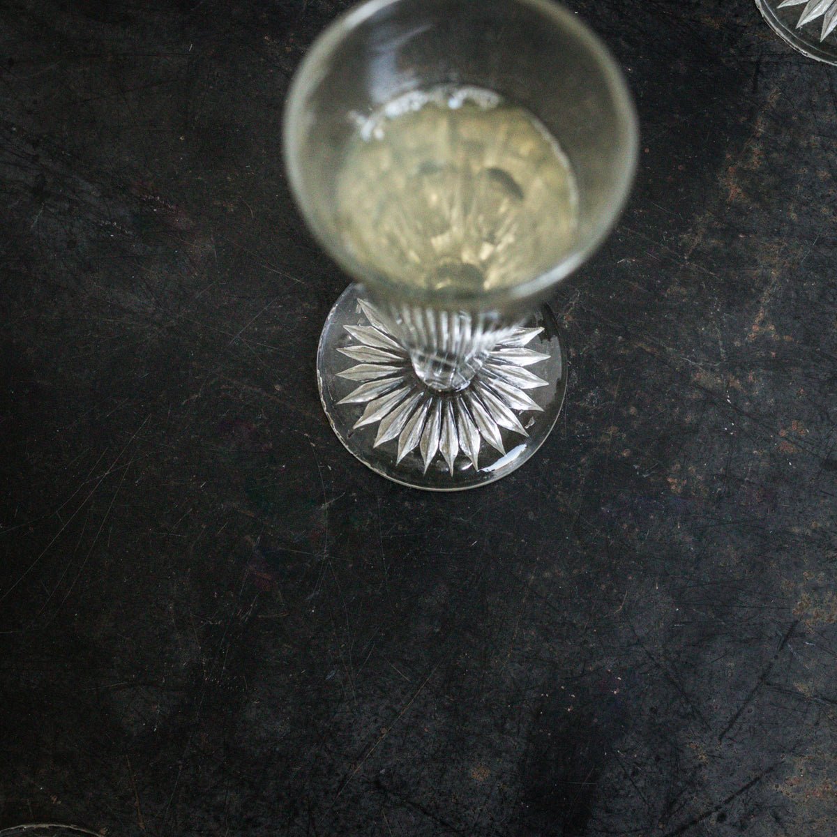 Cut Crystal Champagne Flute Set of 5 - elsie green - the french kitchen