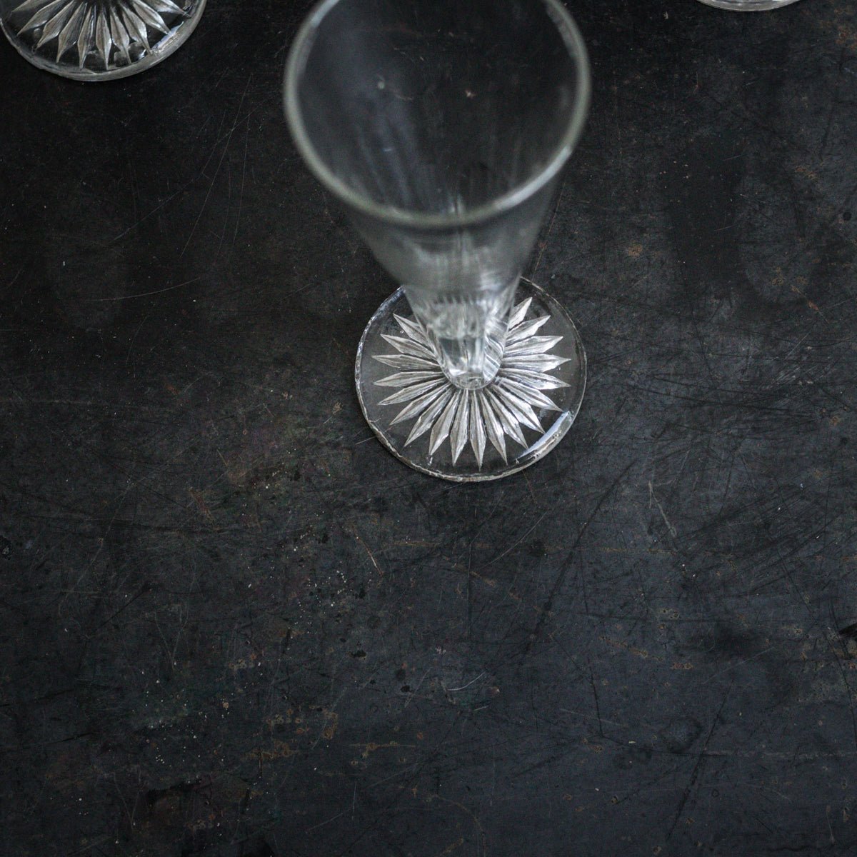 Cut Crystal Champagne Flute Set of 5 - elsie green - the french kitchen