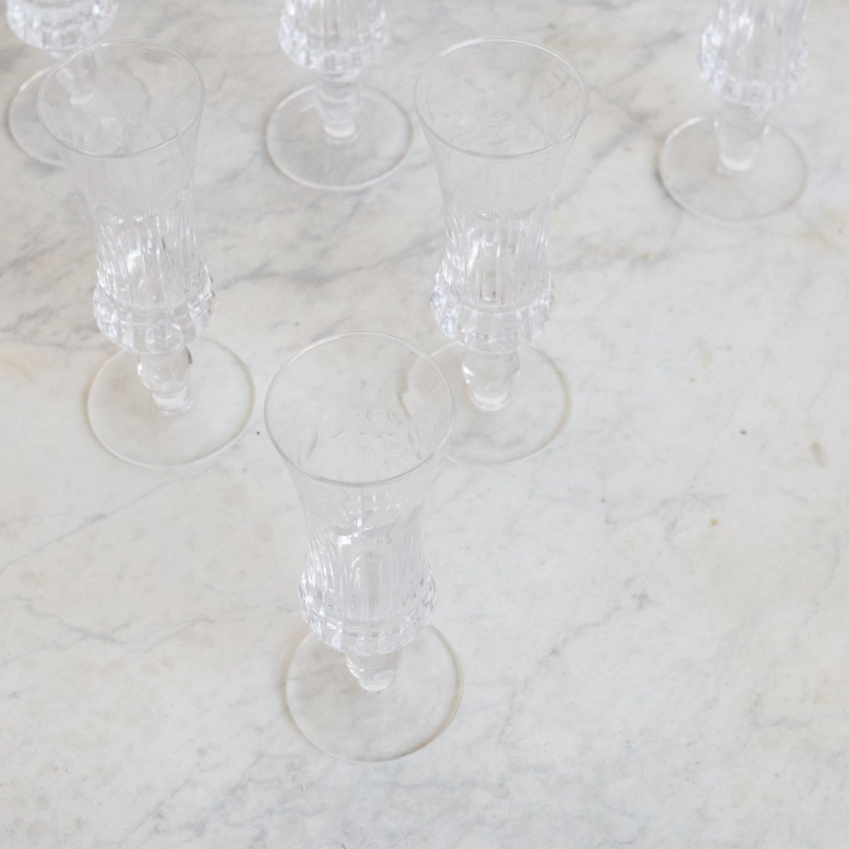 Cut Crystal Flute Set Of 6 - elsie green - The French Kitchen