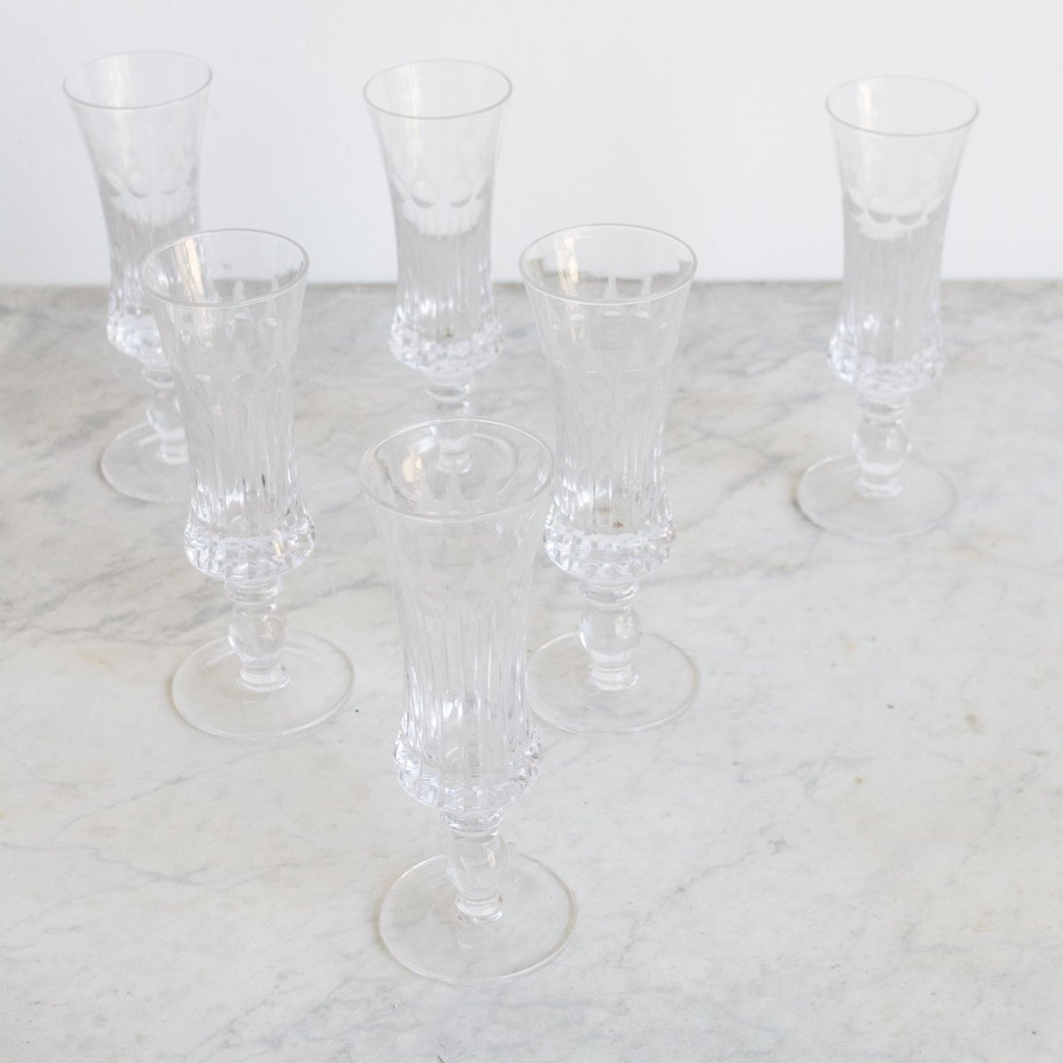 Cut Crystal Flute Set Of 6 - elsie green - The French Kitchen